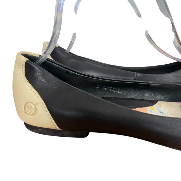 Born Devorah Womens Black Ivory Leather Slip On Ballet Flats Loafers Shoes sz 8 - Picture 12 of 16